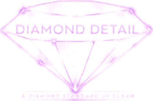 Diamond Detail logo: a glowing purple diamond with the words A diamond standard of clean